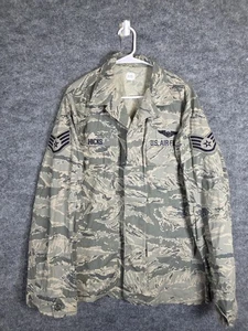 US Air Force ABU Jacket Mens 44 Long Gray Green Camo Utility Coat SSgt Patches - Picture 1 of 10