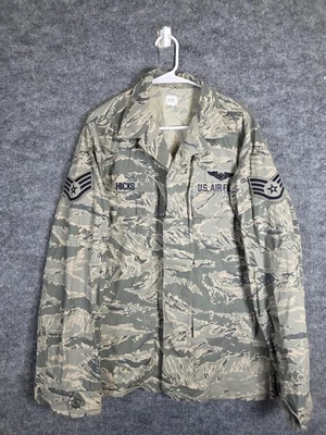 US Air Force ABU Jacket Mens 44 Long Gray Green Camo Utility Coat SSgt Patches - Image 1 of 4