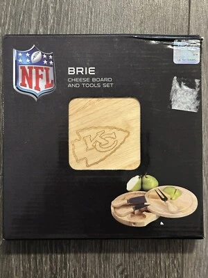 Kansas City Chiefs Brie Cheese Board & Tool Set NFL Cutting & Serving Round - Image 1 of 4