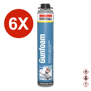 6x Soudal Bauschaum Soudafoam Gun Foam Pistolenschaum Soudal Schaum 750ml - Bild 1 von 2