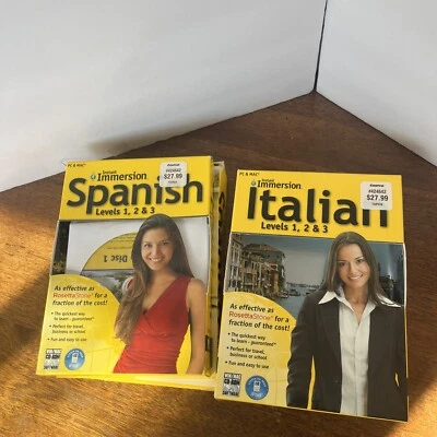 Instant Immersion Spanish Italian Level 1-2-3  Language Learning Program PC/Mac - Image 1 of 4