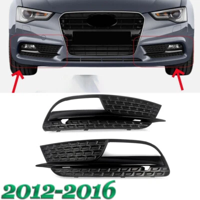 For Audi A5 Base Model 2012-2016 Black Front Fog Light Grille Cover Left+Right - Image 1 of 4