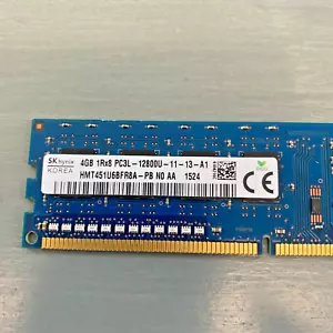 SK HYNIX 4GB 1RX8 PC3L-12800U-11-13-A1 HMT451U6BFR8A-PB DDR3L 1600MHZ UDIMM Ram - Picture 1 of 3