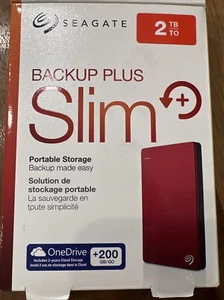 Seagate Backup Plus Slim 1TB External Hard Drive Portable HDD – Red USB 3.0 f... - Afbeelding 1 van 7