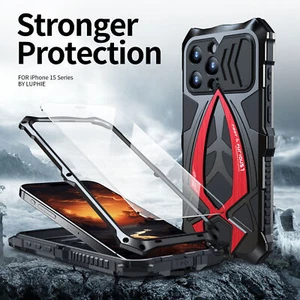 Funda de metal resistente grado militar resistente para iPhone 16 Pro Max 15 14 13 - Imagen 1 de 23