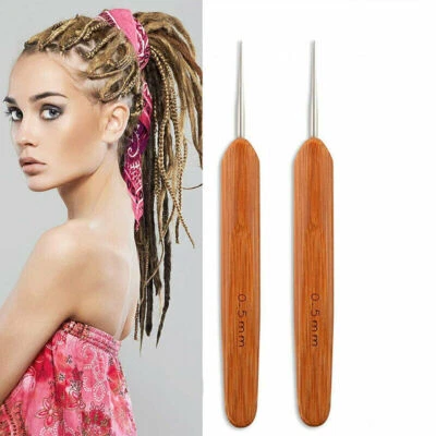 Bamboo Crochet Dreadlock Hook Needle Dread Tool Braiding Hair Maintenance Craft - image 1 of 4