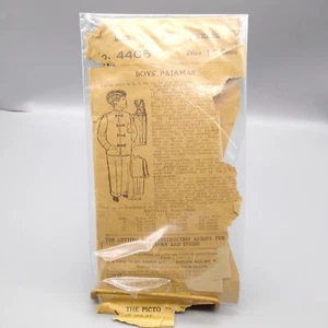 Antique Sewing PATTERN Pictorial Review 4406 Boys Pajamas 1920s Size 6 Sleepwear - Picture 1 of 3