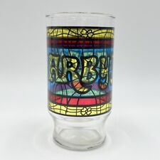 Arby's Stained Glass Cups Tumblers 12oz Drinking Glass 5” Tall