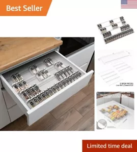 Clear Acrylic Spice Drawer Organizer, 4 Tier- 2 Set Seasoning Jars Drawers In... - Picture 1 of 8