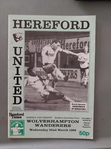 HEREFORD UNITED v WOLVERHAMPTON WANDERERS SHERPA VAN TROPHY 1988/9 - Picture 1 of 1