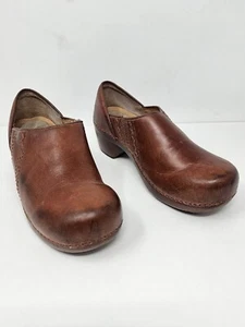 Dansko Sienna Womens EU 36 US 5.5 6 Brown Leather Clogs Comfort Shoes - Picture 1 of 12
