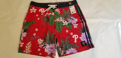 NWT!  MEN'S HURLEY/47 BRAND PHILADELPHA PHILLIES PHANTOM SWIMMING TRUNKS SIZE 31 Cover