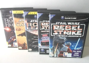 Nintendo GameCube Star Wars Games Lot Bounty Hunter Clone Rogue Squadron 2 3 - Picture 1 of 24