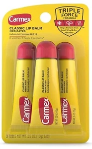 Carmex Classic Lippenbalsam 0,35oz 3er Pack langanhaltende Feuchtigkeitslinderung - Bild 1 von 1