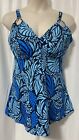 Swimsuits For All Women's Two-Pieces Swim Dress Blue Tropical Floral Swimsuit 18
