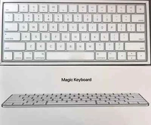 Apple Magic Keyboard Bluetooth Tastatur - Silber/Weiß, Deutsch (MLA22D/A) - Bild 1 von 2
