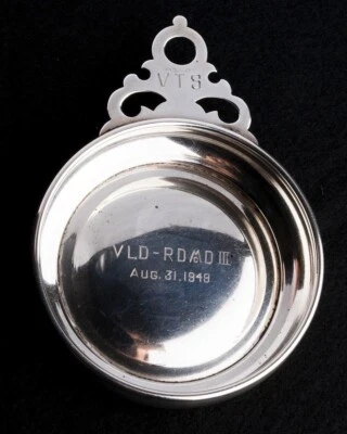 Antique Sterling Silver Baby Bowl Porringer 3" Monogrammed VLD-RDMcD III 1949 - Image 1 of 4