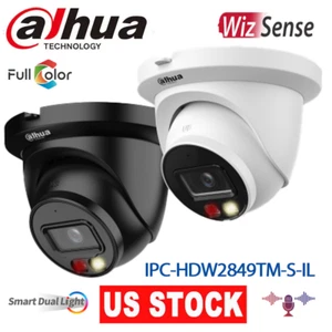 US Dahua 4k 8MP WizSense Full Color IR Smart Doppia Luce MIC IP Camera PoE Torretta - Foto 1 di 20