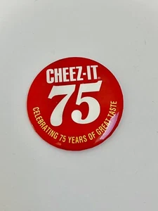 CHEEZ IT Button Pin 75th Anniversary Celebrating 75 Years Of Great Taste 3” VTG - Picture 1 of 3