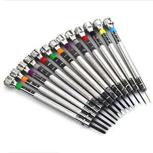 13Pack 0.6-2.0mm 90mm Assorted Screwdrivers Repair Tools For Watchmakers Watch