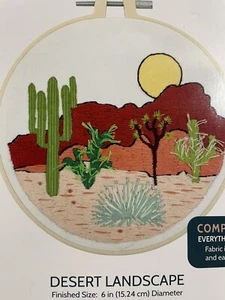 Needle Creations Embroidery Kit Desert Landscape New Complete Kit Cactus NEW - Picture 1 of 4