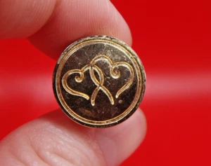 Sello de sello de cera de sellado de corazones de doble entrelazado de metal gris y latón moderno - Imagen 1 de 4