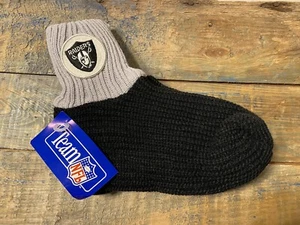 Vintage Team NFL Oakland Raiders Los Angeles knitwear Socks Acrylic NWT rare USA - Picture 1 of 5