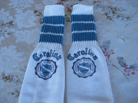 Vintage Late 1970's North Carolina Tar Heels Basketball Socks Rare GO HEELS Cover