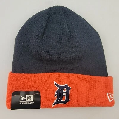 Detroit Tigers MLB New Era Winter Hat Beanie Cuff Knit Adult Size Orange Blue - Image 1 of 4
