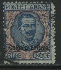 Colonia Eritrea overprinted on Italy 1903 5 lire used - Picture 1 of 1