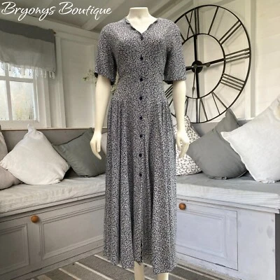 Vintage Laura Ashley Cottagecore Ditsy Floral Tea Shirt Dress 12 Drop Waist - Image 1 of 4