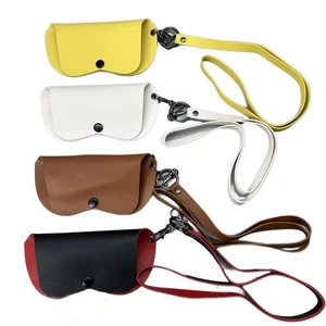 PU Leather Sunglasses Storage Bag Glasses Case Hanging Neck Glasses Pouch - Picture 1 of 16