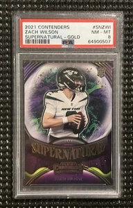 🏈 2021 PSA 8 NM-MT Contenders #SN-ZWI Zach Wilson Supernatural Gold 18/25 - Picture 1 of 4