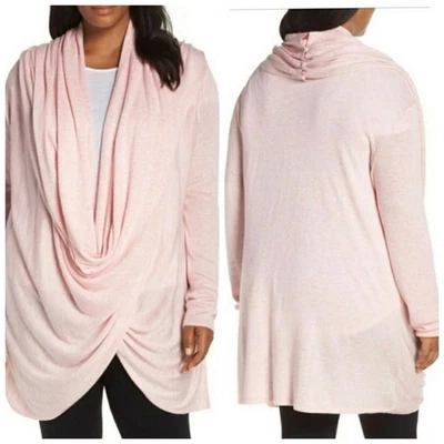 Cárdigan envolvente lencería Nordstrom talla XS rosa pastel manga larga tejido fino Foto 1 de 4