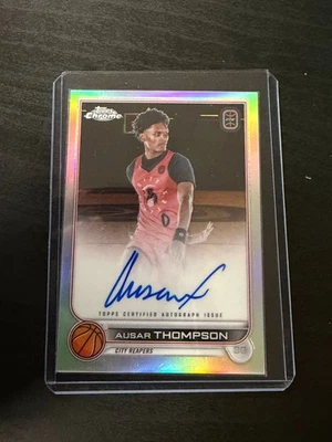 2022-23 Topps Chrome Overtime Elite Ausar Thompson Refractor On Card Auto - Image 1 of 2