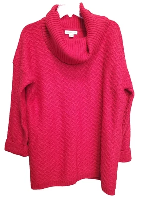 Suéter túnica grande Coldwater Creek mezcla lana/cachemira cuello capucha manga larga Foto 1 de 4