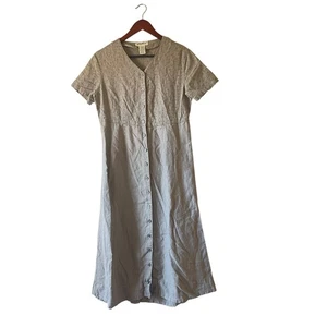 Vintage Eddie Bauer besticktes 100% Leinen Hemdblusenkleid Gr. Small - Bild 1 von 8