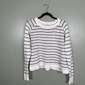 Madewell Dockline Sweater in Mariner Stripe Nautical Stripe Sz Large - Picture 1 of 10