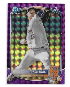 2025 Bowman Chrome Prospects - Jonah Tong 1st Purple Geometric Refractor /250 - Bild 1 von 2