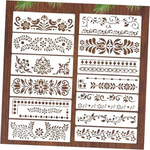 13Pcs Corner Border Stencils Flower Stencil Crafts for Painting on Wall,  - Picture 1 of 8