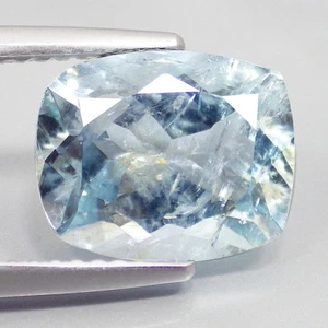 3.18 Cts ExTRA ORDINARY CUSHION SHAPE (10 x 8 mm) NATURAL BLUE AQUAMARINE GEMS - Picture 1 of 7