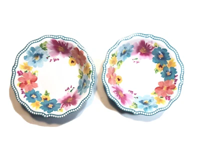 Juego de 2 ensaladeras o cereales vintage florales verde azulado y rosa PIONEER WOMAN Foto 1 de 4