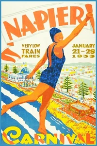 9795.Decoration Poster.Home room Art interior.Napier Carnival.1933 Beach Travel - Picture 1 of 1