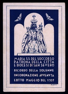 antica cartolina RELIGIOSA-MADONNA DEL SOCCORSO-SANSEVERO 1937 - Foto 1 di 1