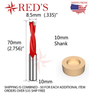 8,5 mm X 70 mm línea de carburo izquierdo perforador broca bisagra flor router CNC - Imagen 1 de 4