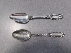 2 VINTAGE SILVER SPOONS, COURT HOUSE, COSHOCTON, OHIO, STERLING - Picture 1 of 7