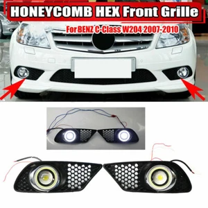 Front Bumper Fog Light LED Angle Eyes Lamps Grille for Benz C300 W204 2008-2011 - Picture 1 of 8