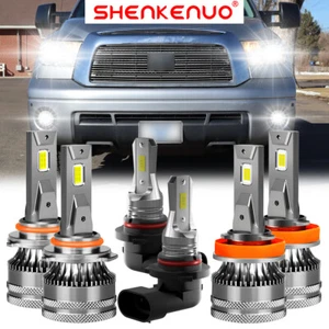 For 2007-2013 Toyota Tundra Combo 6x LED Headlight High Low + Fog Light Bulb V15 - Picture 1 of 17