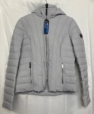 Chaqueta acolchada resistente al agua Nautica Performance para mujer grande gris plata Foto 1 de 4