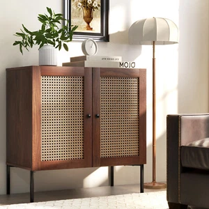 Kitchen Storage Cabinet Buffet Sideboard w/ 3-Position Adjustable Shelf Walnut - Picture 1 of 7